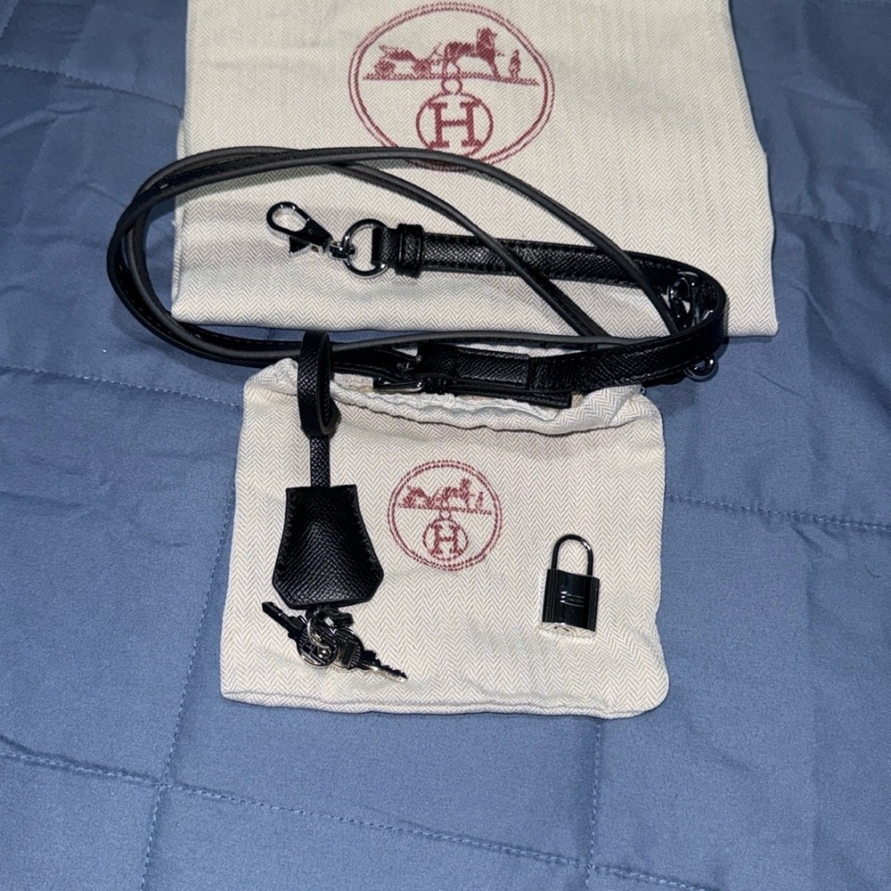 Black Structured Handbag with Colorful Scarf Accents - Picture 12 of 13